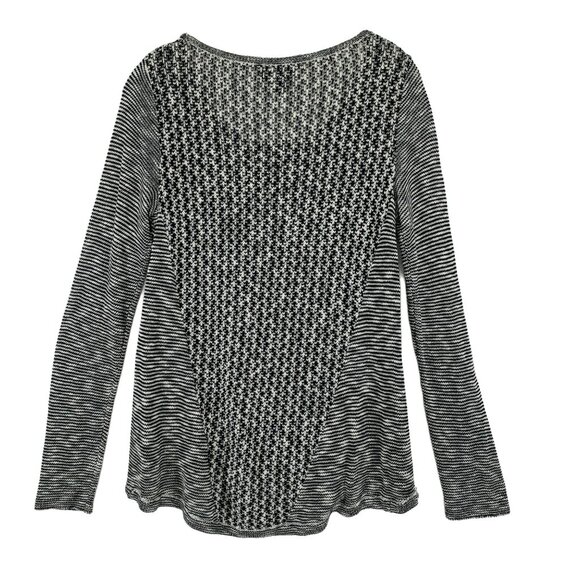 By&By Loose Houndstooth Knit Sweater Size L High Low Hem Long Sleeve Pullover - Picture 4 of 9